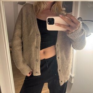 Cozy Beige Button-Up Cardigan